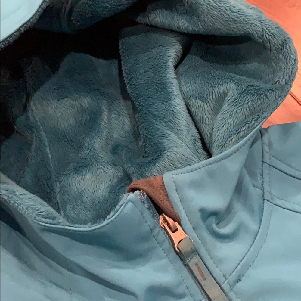 LIKE NEW Neoprene type rain jacket-teal & gray - Picture 2 of 5